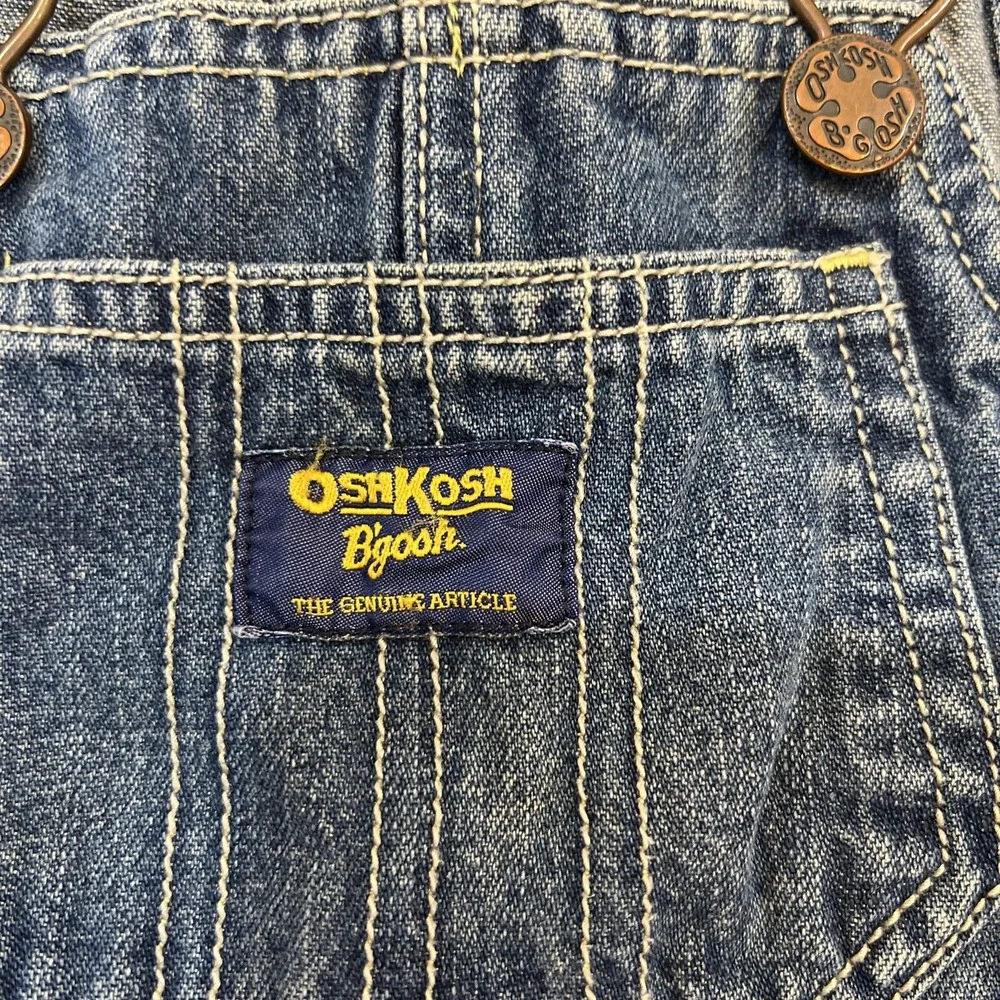 Vintage OshKosh Bgosh Kids Baby Denim Carpenter Vestbak Overalls Size 18M